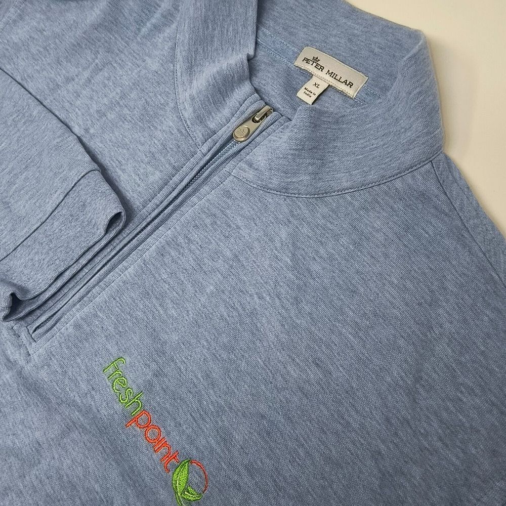 Peter Millar Crown‎ Comfort Interlock 1/4 Quarter Zip Mens XL Pullover Golf Blue